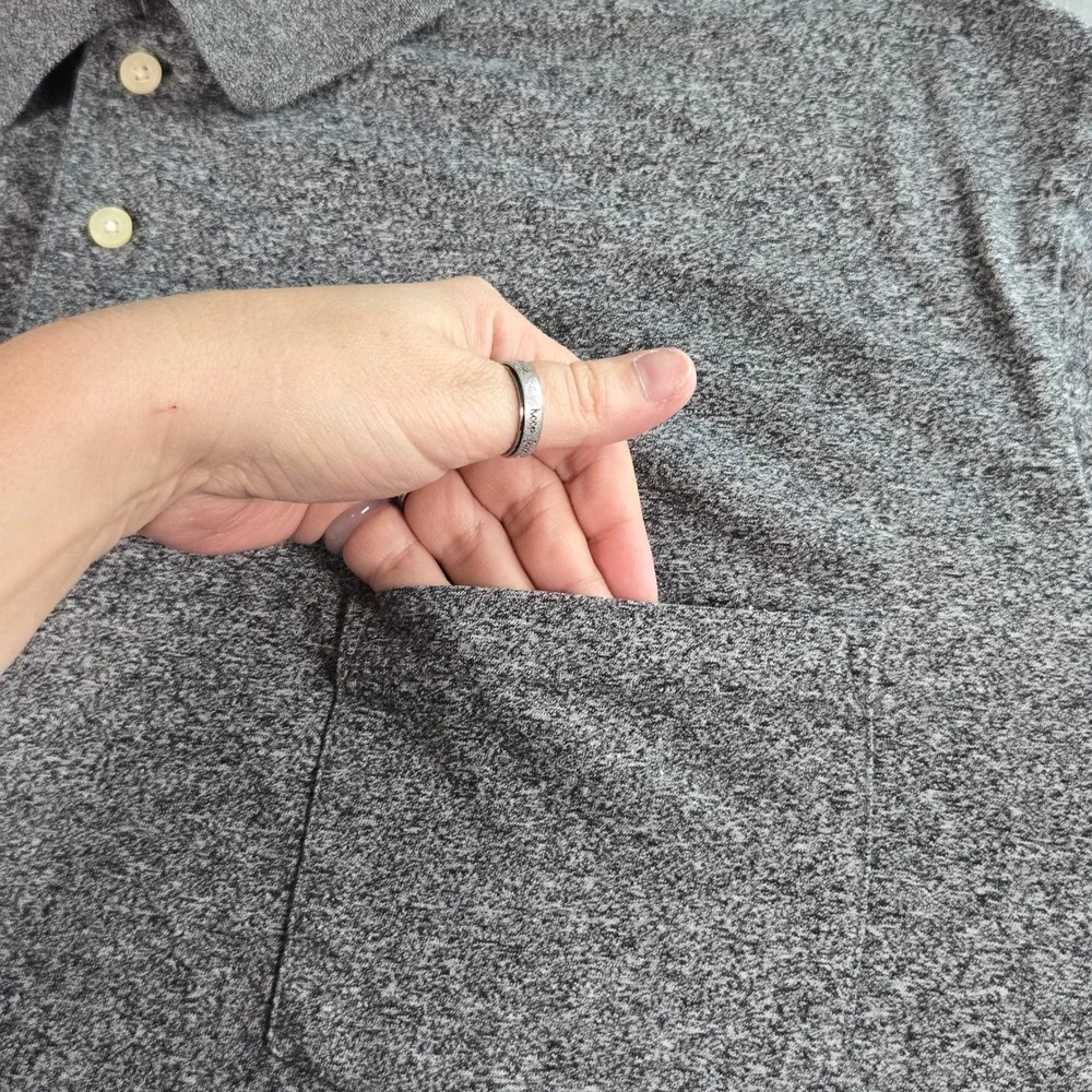 The Foundry Supply Co Mens 2XLT Heather Gray Short Sleeve‎ Pocket Polo Shirt